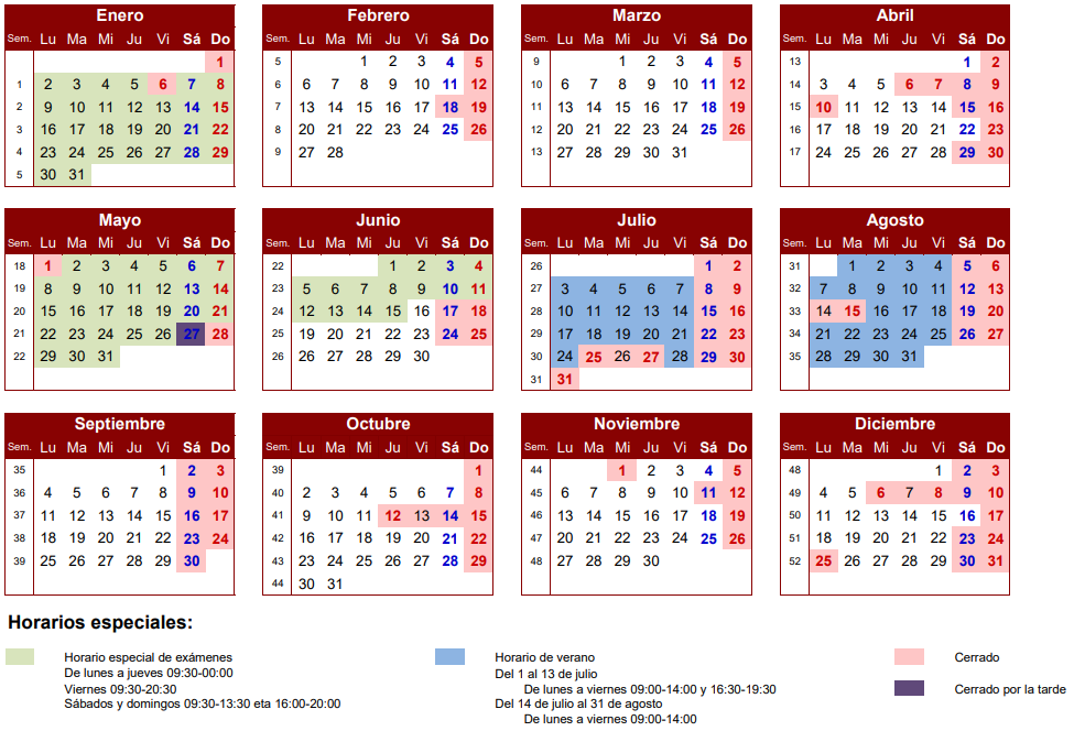 Horario Biblioteca