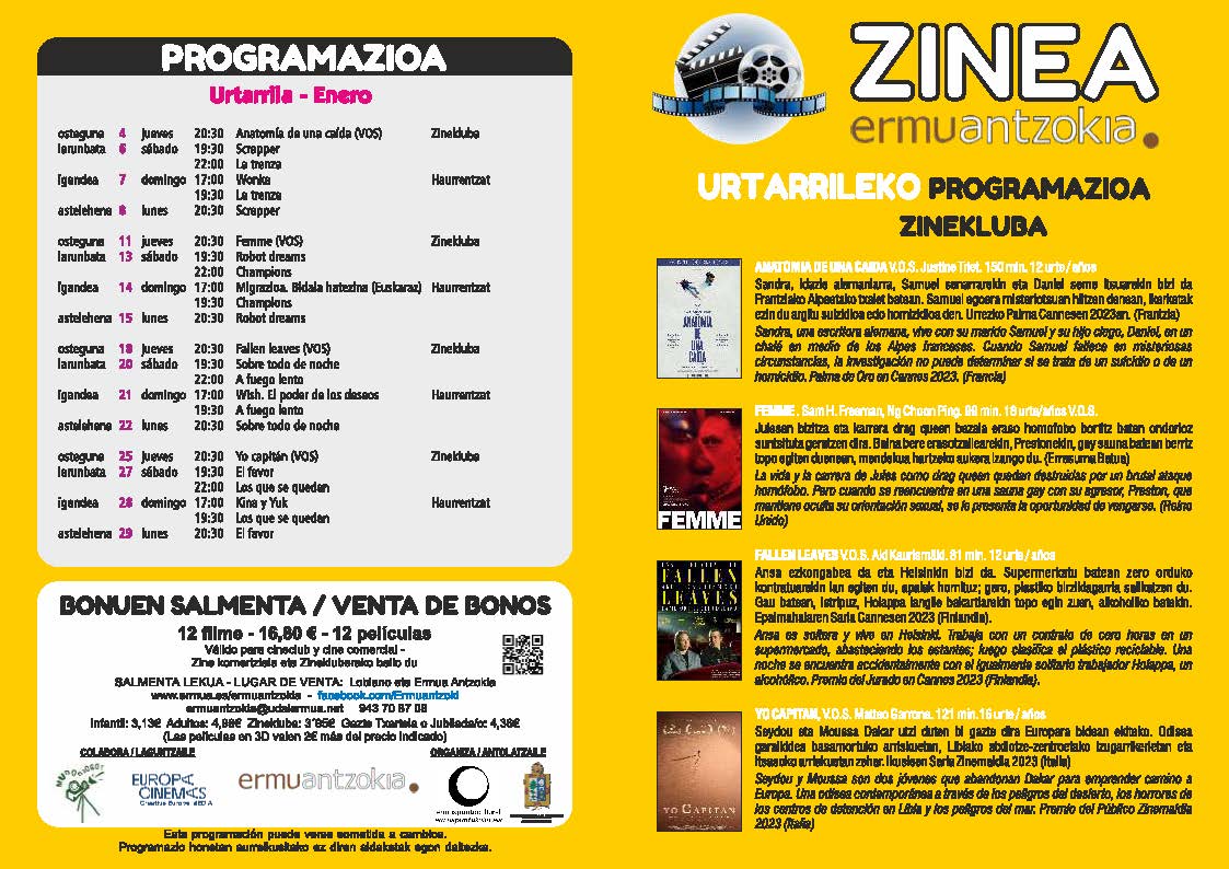 Portada Folleto Programación Cine Enero 2024