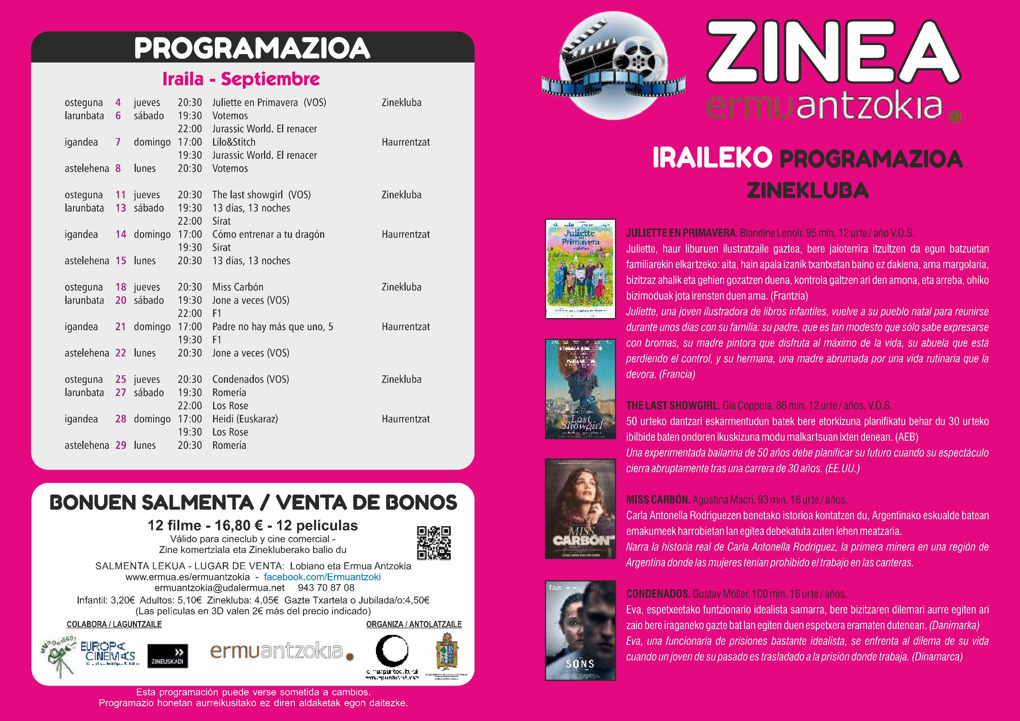 2025 Iraileko zine programazioa