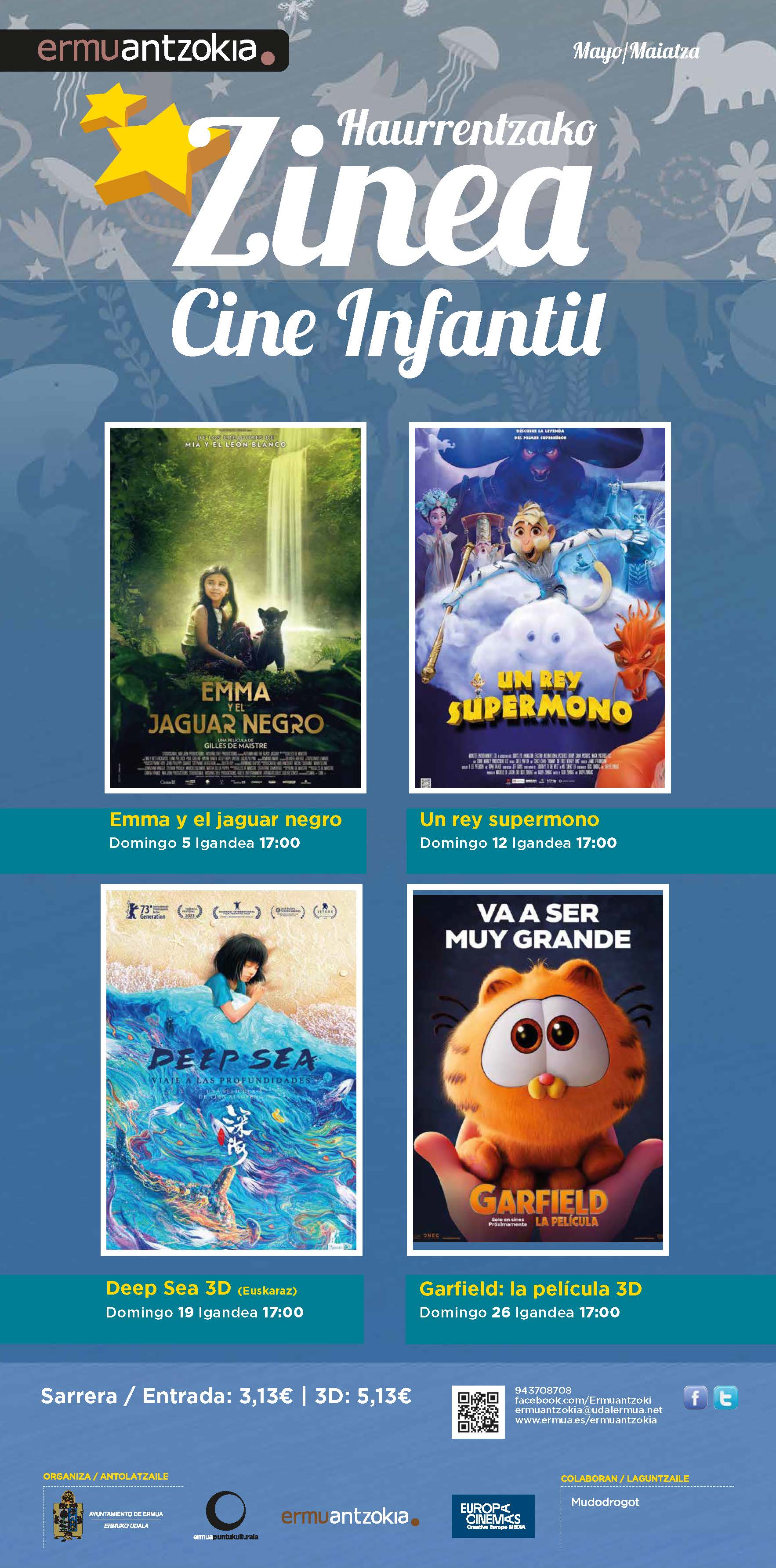 Cartel de la programación de cine infantil de mayo de 2024