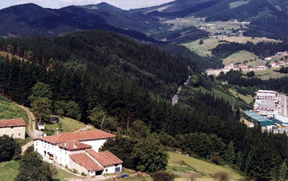 Caserios de Ureta con el Poligono de Urtia y Mallabia al fondo