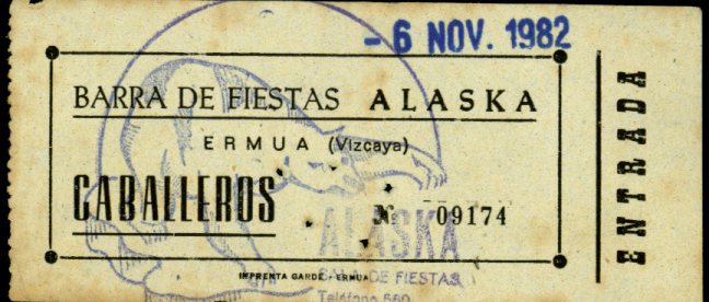 ENTRADA AL CONCIERTO DE LA DISCOTECA ALASKA ENTRADA AL CONCIERTO DE LA DISCOTECA ALASKA