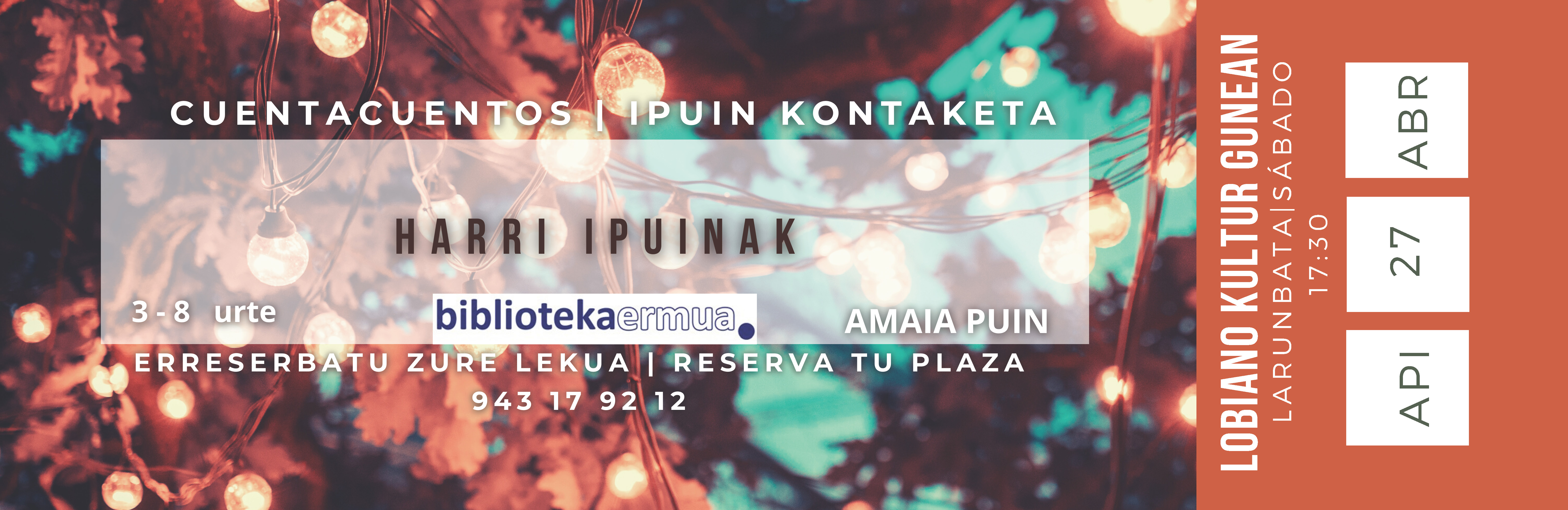 Flyer arratsaldean kontu kontari