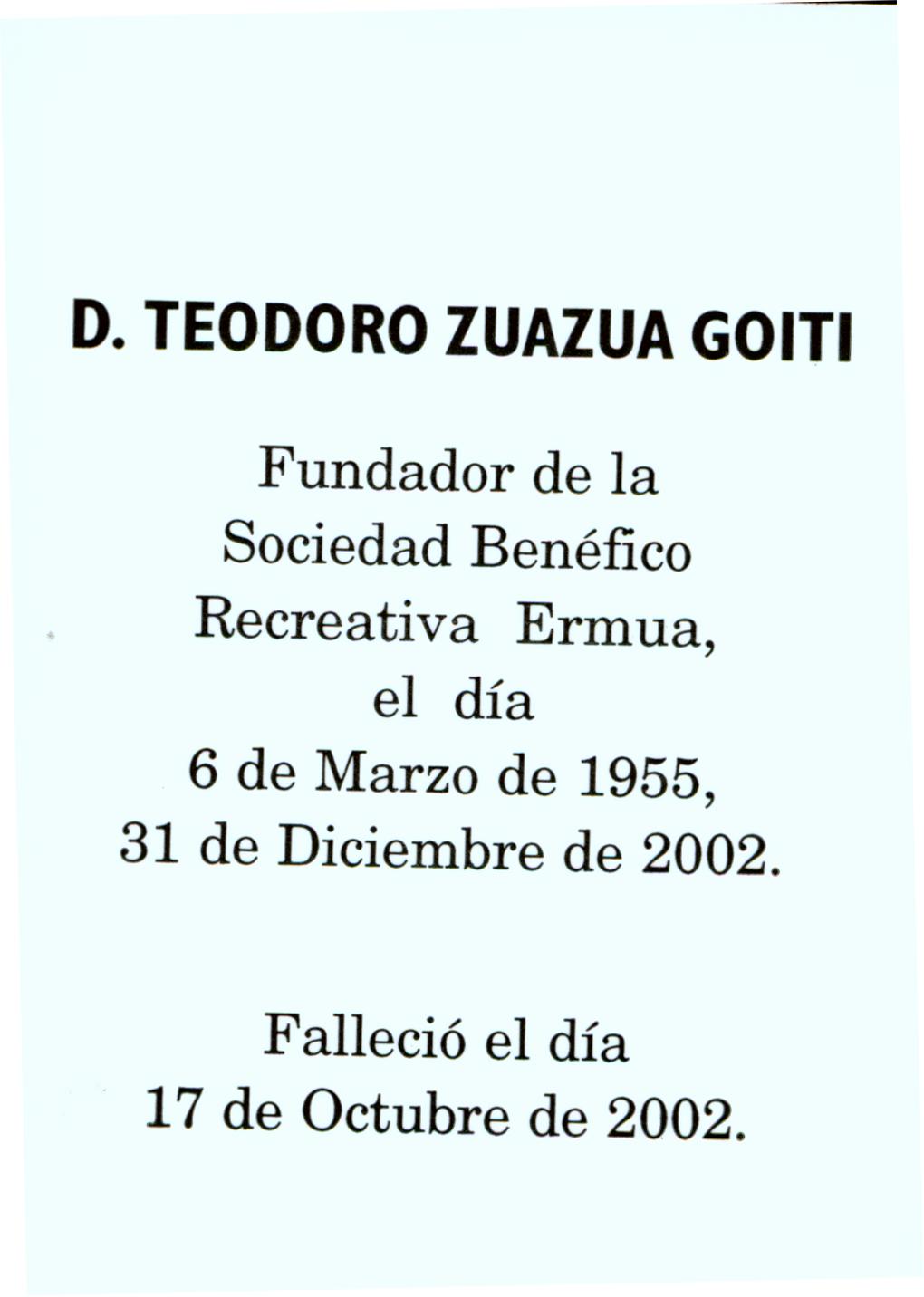 Homenaje a Don Teodoro