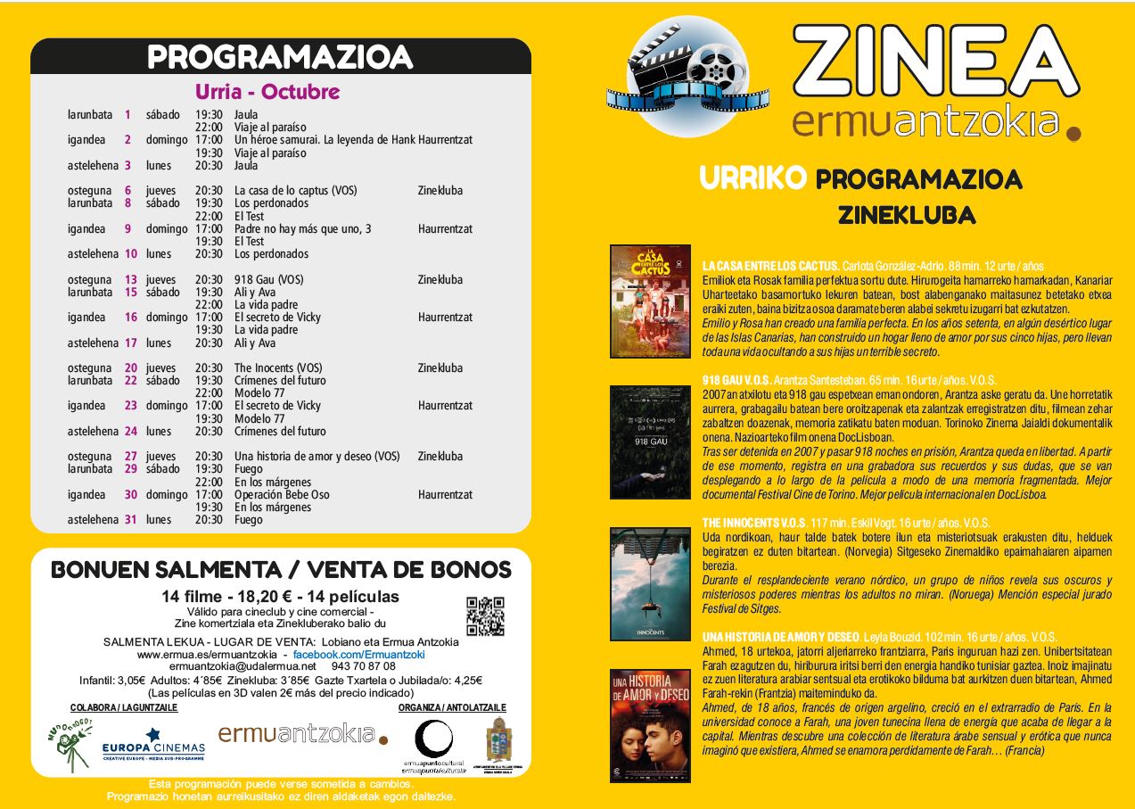 Programación cine octubre