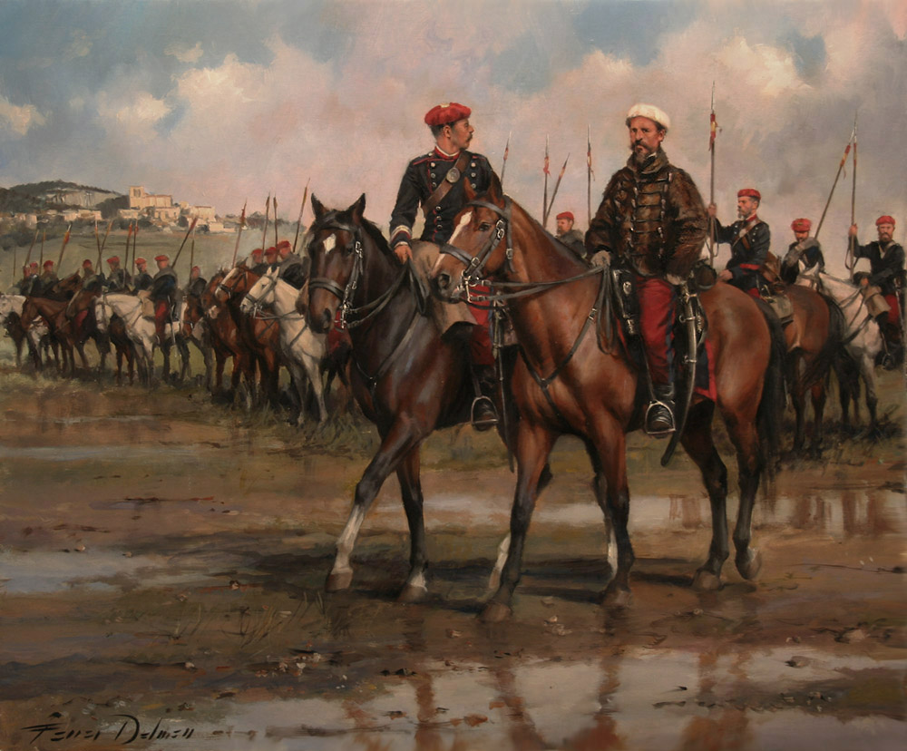 IV. Marqués de Valdespina prepara la carga de caballería de Eraul en la III.Guerra Carlista (1873)