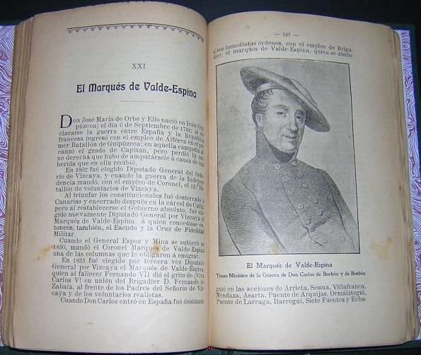 José María de Orbe y Elio, III.Marqués de Valdespina, en el Libro Carlistas de Antaño
