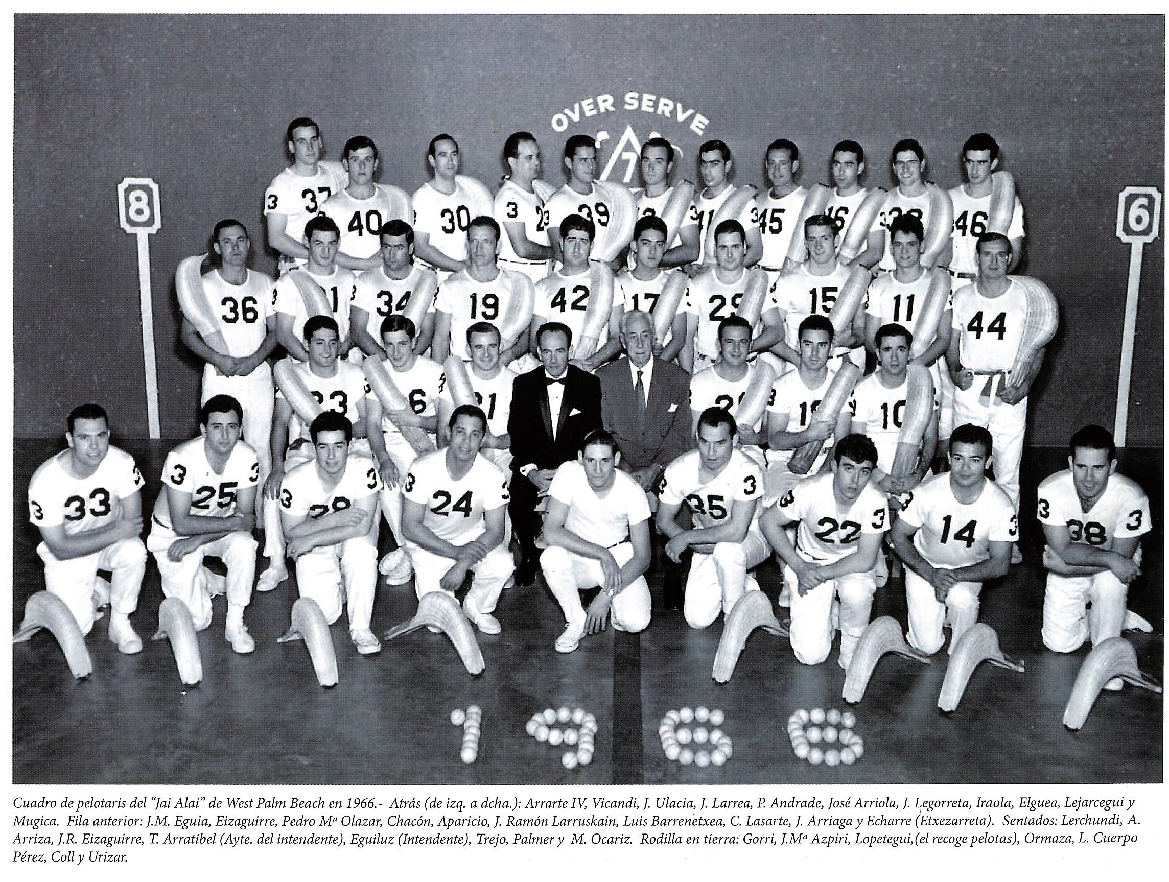 Pelotaris en el Jai Alai de West Palm Beach, 1966. Pilotariak West Palm Beacheko Jai Alai frontoian, 1966. Pelotaris en el Jai Alai de West Palm Beach, 1966. Pilotariak West Palm Beacheko Jai Alai frontoian, 1966.