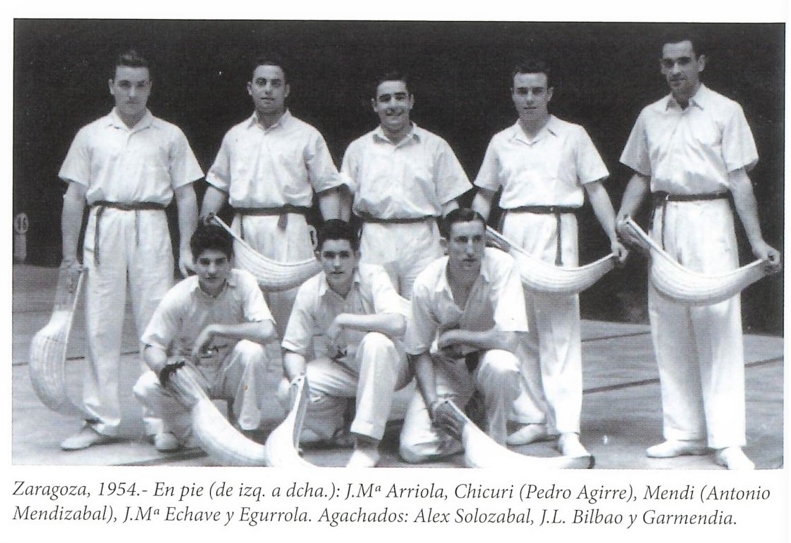 Pelotaris en Zaragoza, 1954. Pilotariak Zaragozan, 1954. Alex Solozabal Pelotaris en Zaragoza, 1954. Pilotariak Zaragozan, 1954. Alex Solozabal