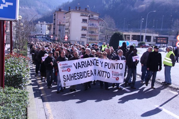 La marcha a su regreso al par del peaje