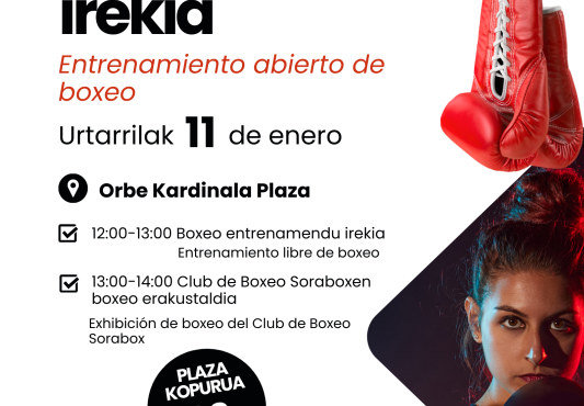 Boxeo entrenamendu eta erakustaldiaren kartela | Cartel del entrenamiento y exhibición de boxeo