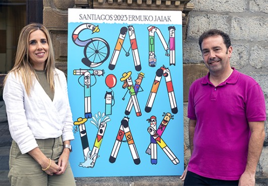 Gamiz y J.C. Abascal flanquean el cartel