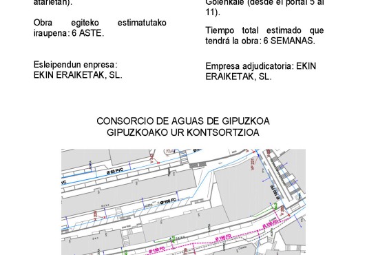 Cartel informativo colocado en los portales