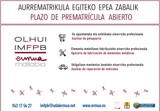 Cartel que anuncia la prematricula