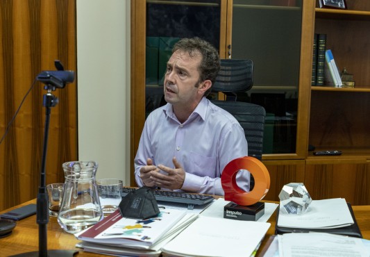 El alcalde en la videoconferencia