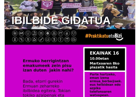 Ibilbide feminista jardueraren kartela