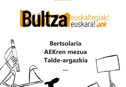 Igandeko ekitaldia iragartzeko Kartela