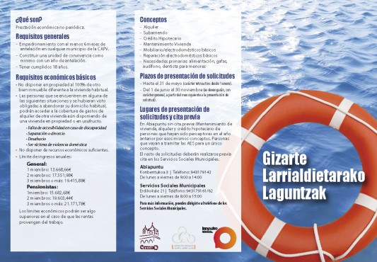 Imagen del folleto en euskera