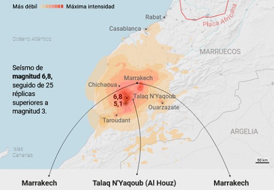 Es un mapa que detalla el sitio afectado