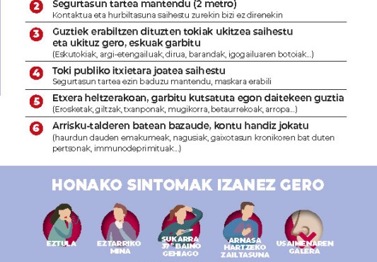 Kutsatzea ekiditzeari buruz lehen orria