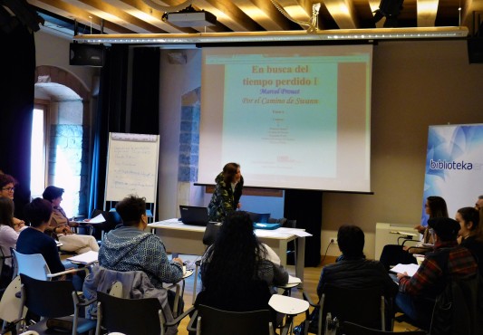 La foto muestra uno de los grupos en Lobiano