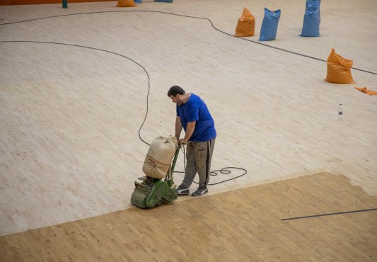 Obras de renovación de la pista polideportiva