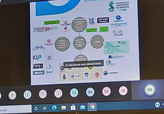 Pantalla compartida con logos de agentes