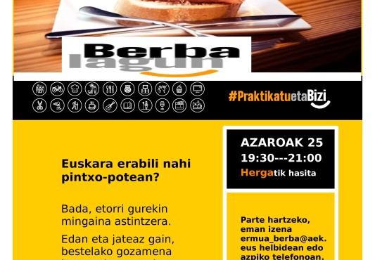 Pintxolagun ekimena iragartzeko kartela