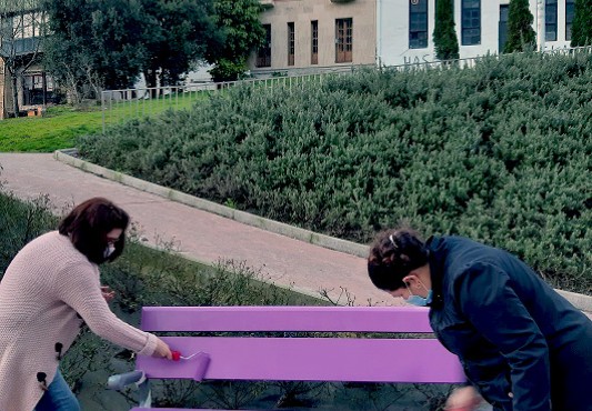 Trabajos de pintura tras la primera sesión