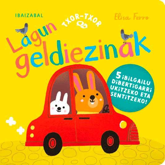 Lagun geldiezinak haur liburuaren azala