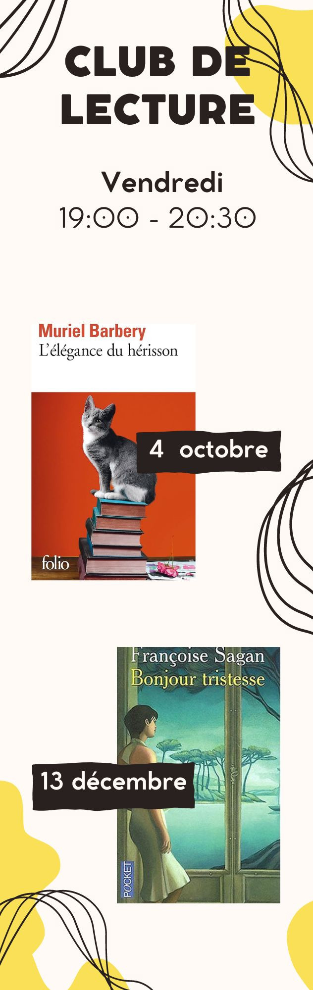 Marcapáginas del club de lectura de francés