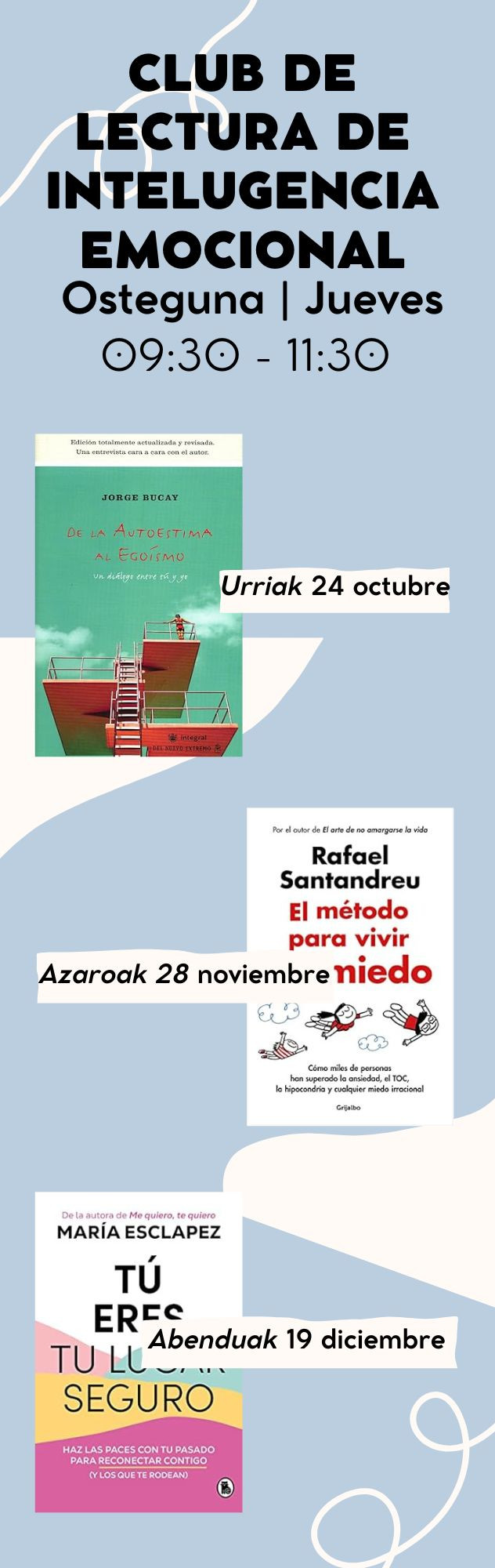 Marcapáginas del Club de lectura en inteligencia emocional