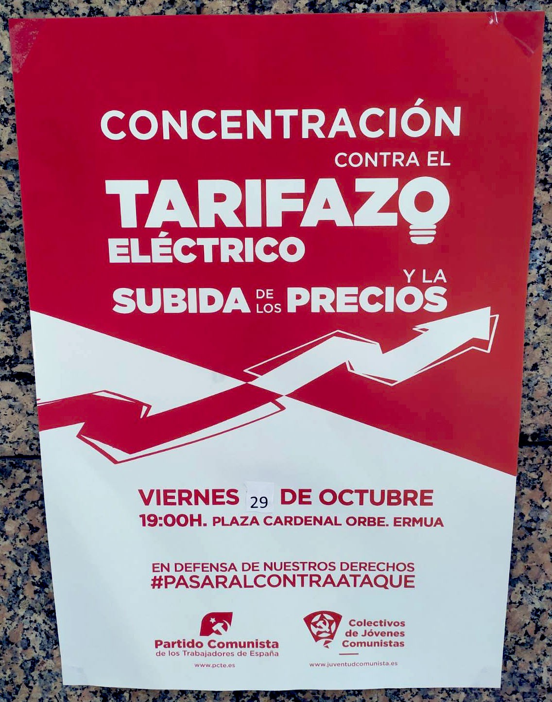 Cartel anunciador de la concentracion