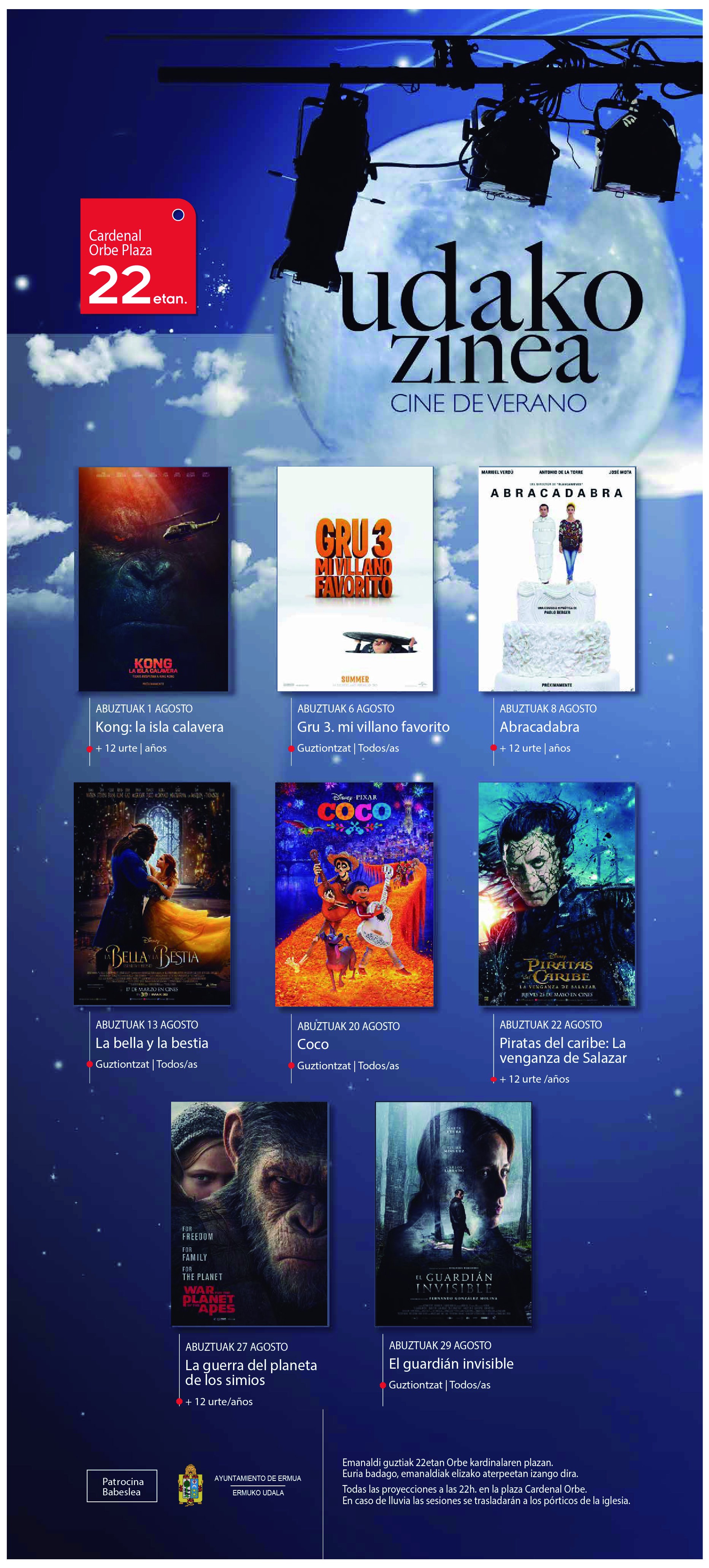 Cartel anunciador del cine de verano 2018 Cartel anunciador del cine de verano 2018