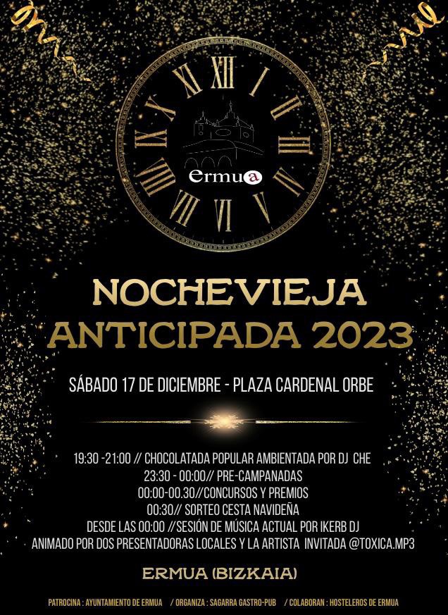 Cartel Nochevieja adelantanda 2022