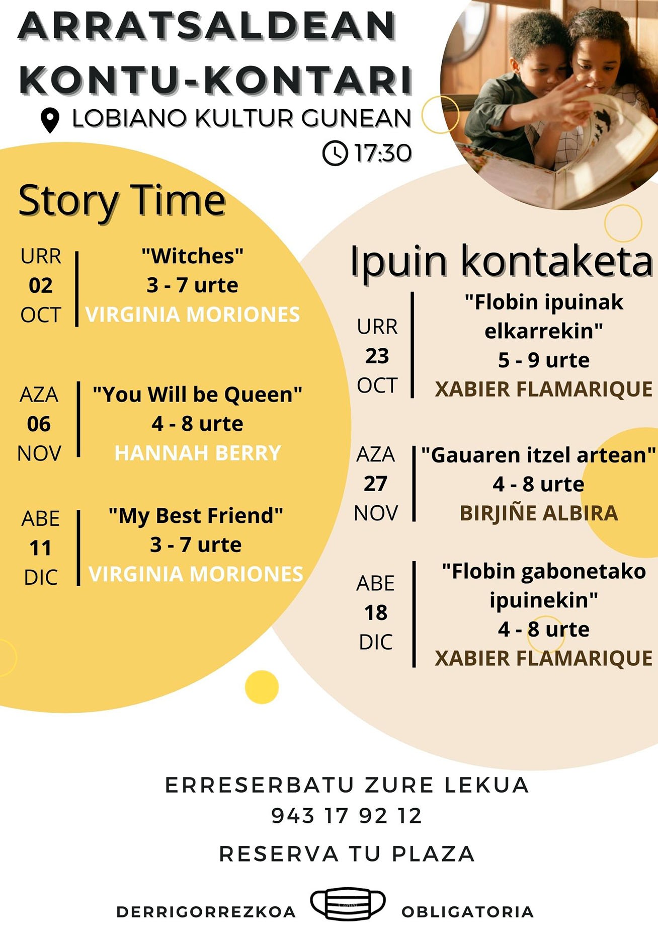 Cartel sesiones de octubre a diciembre 2021