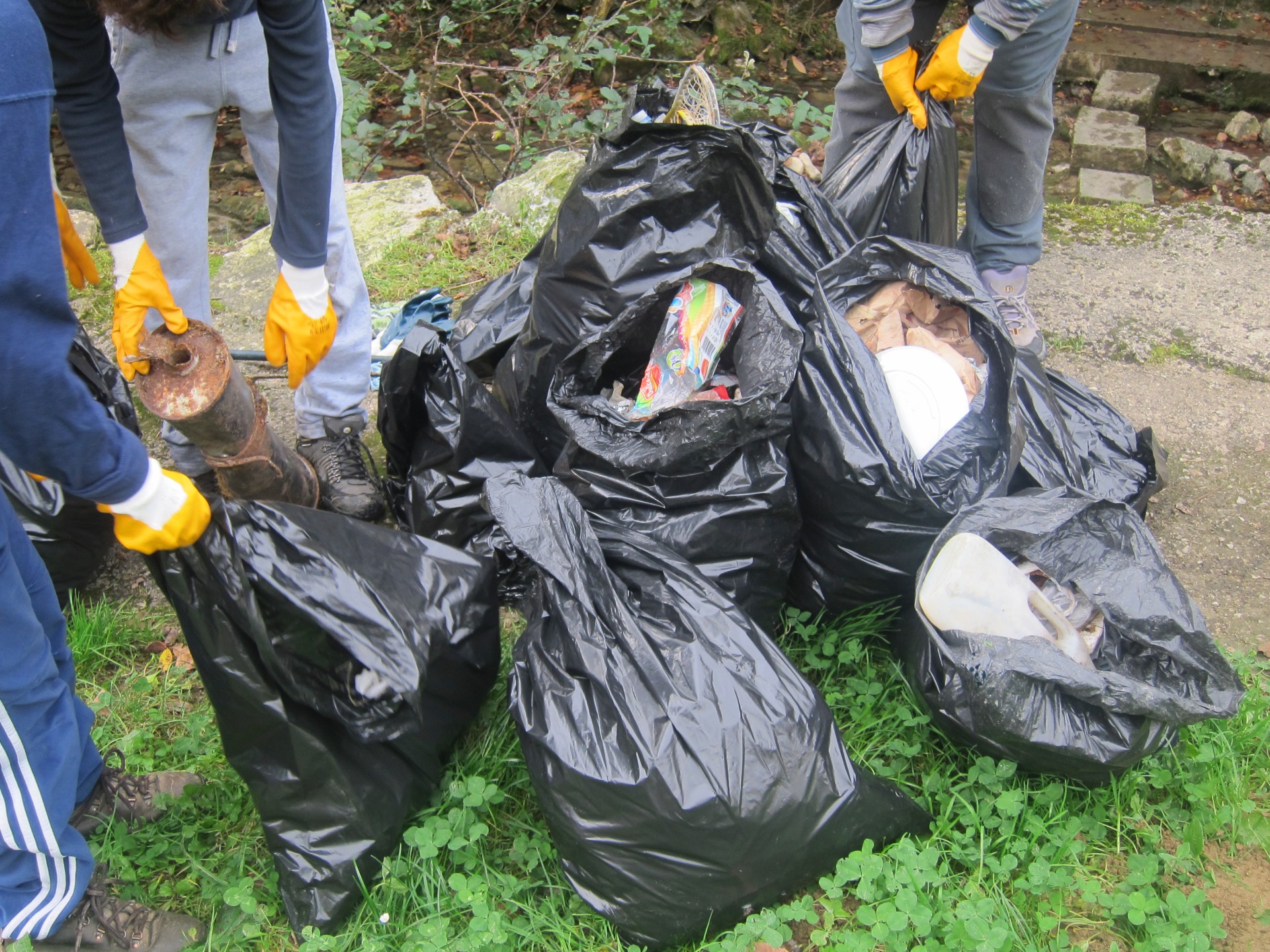 Detalle de los desechos recogidos en Berano-Rekalde