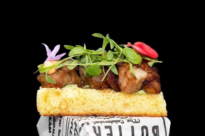 Detalle del pintxo Singapur