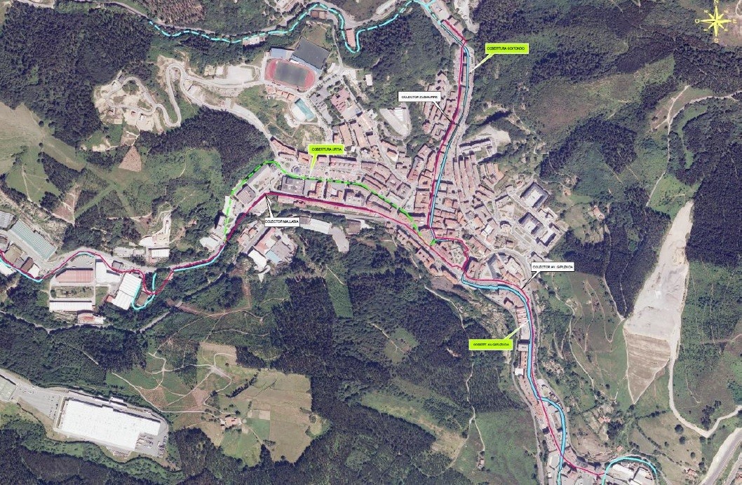 Detalle del trazado del colector