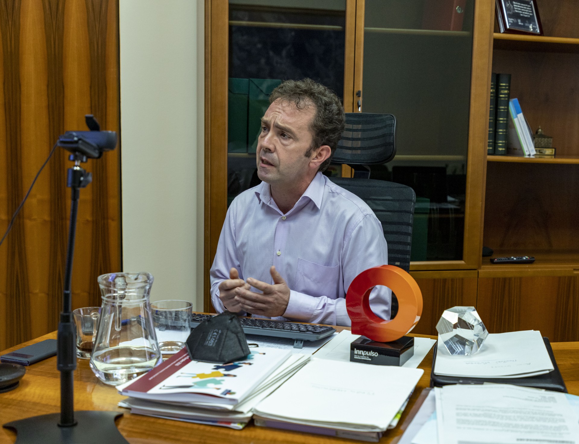El alcalde en la videoconferencia