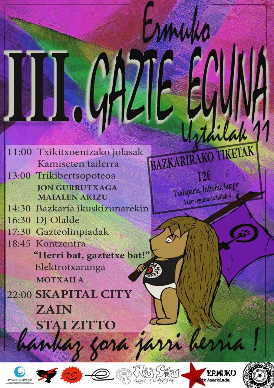 El III Gazte Eguna de Ermua pondrá el pueblo “patas arriba” El III Gazte Eguna de Ermua pondrá el pueblo “patas arriba”
