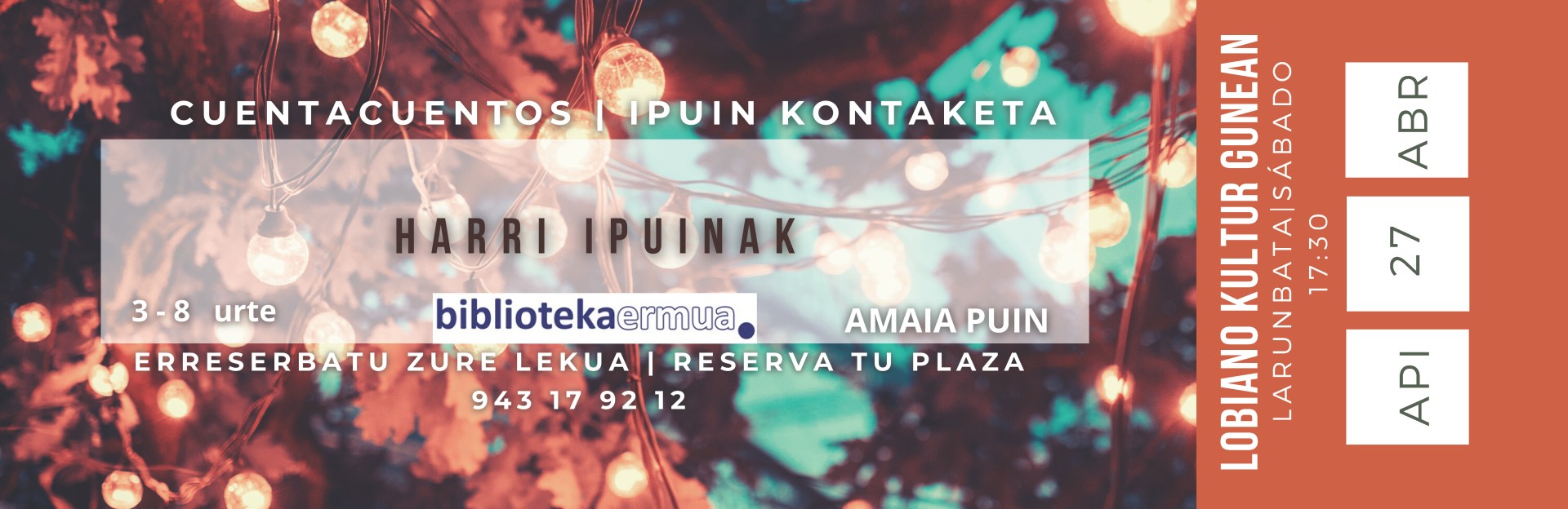 Flyer arratsaldean kontu kontari