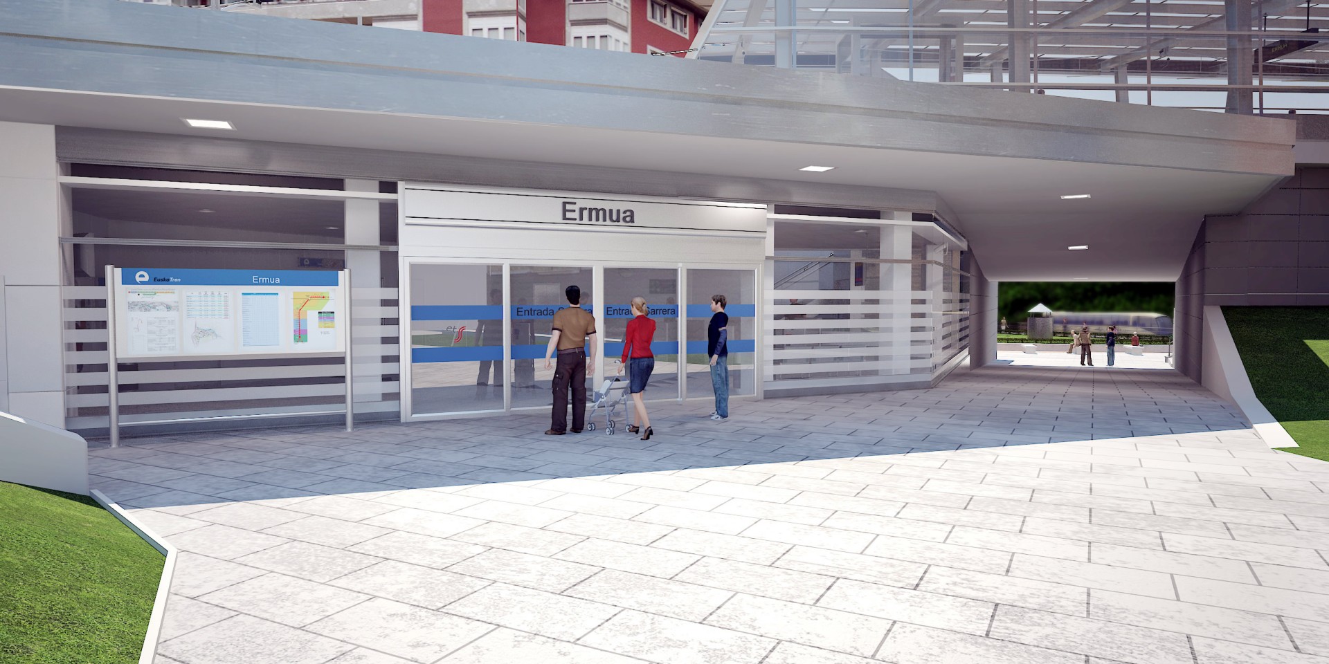 Fotomontaje de la entrada a la estación