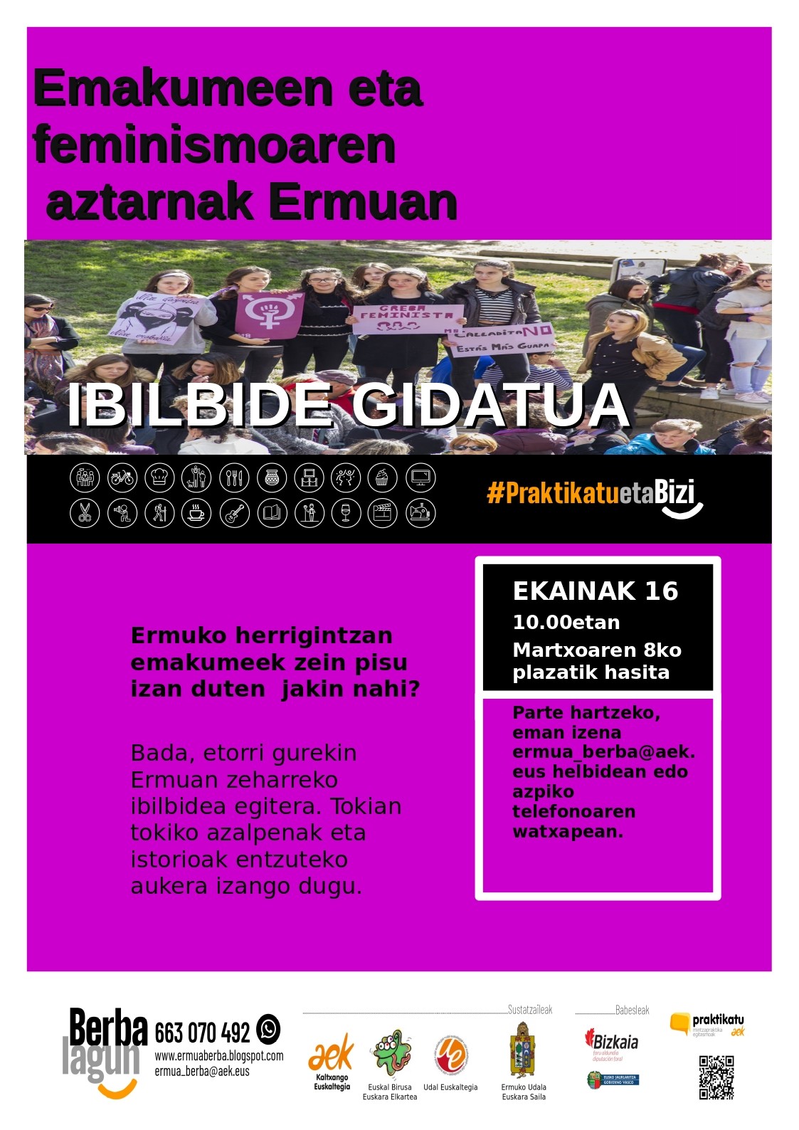 Ibilbide feminista jardueraren kartela