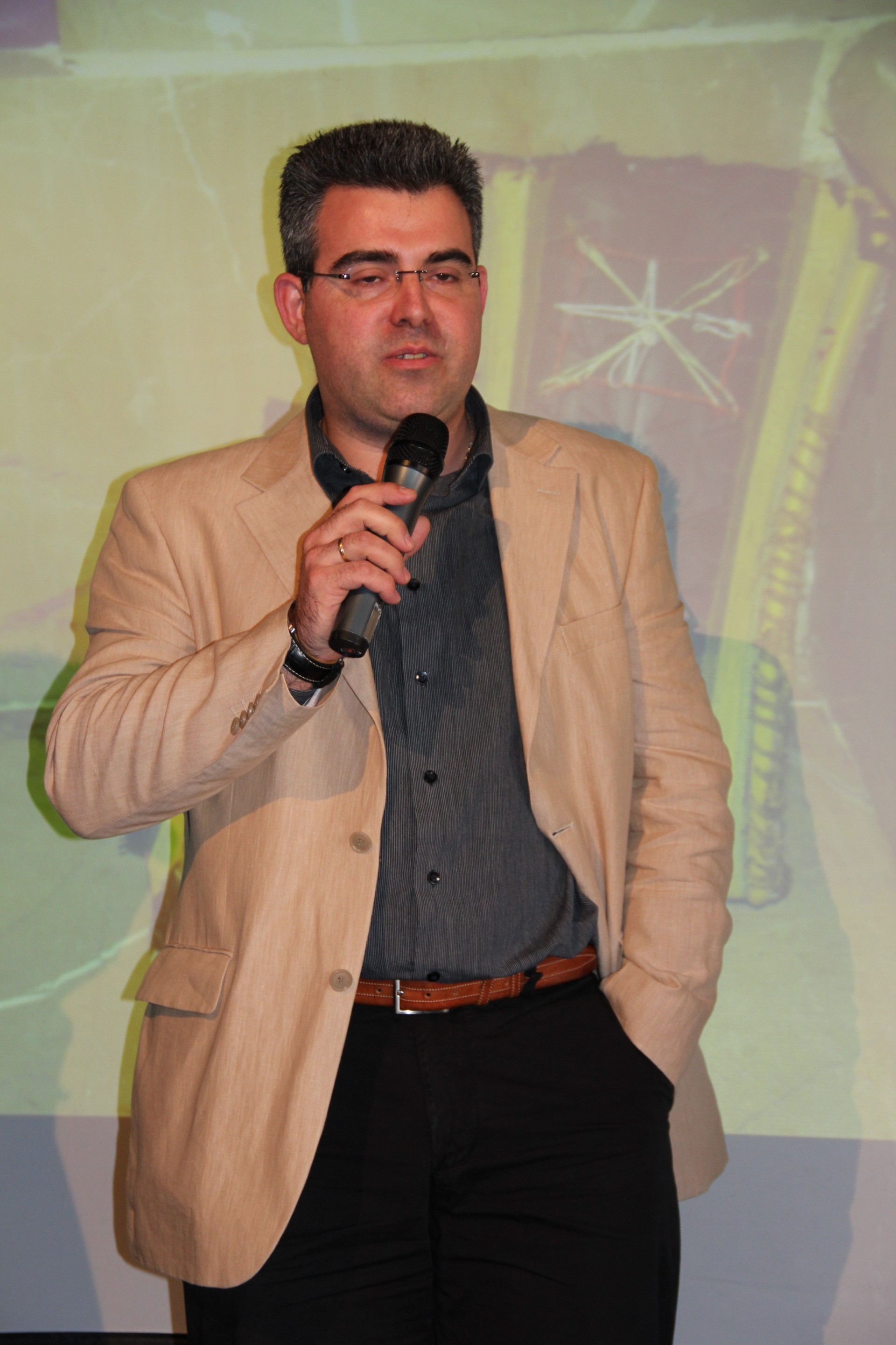 Juan Carlos Martín agradeciendo el premio