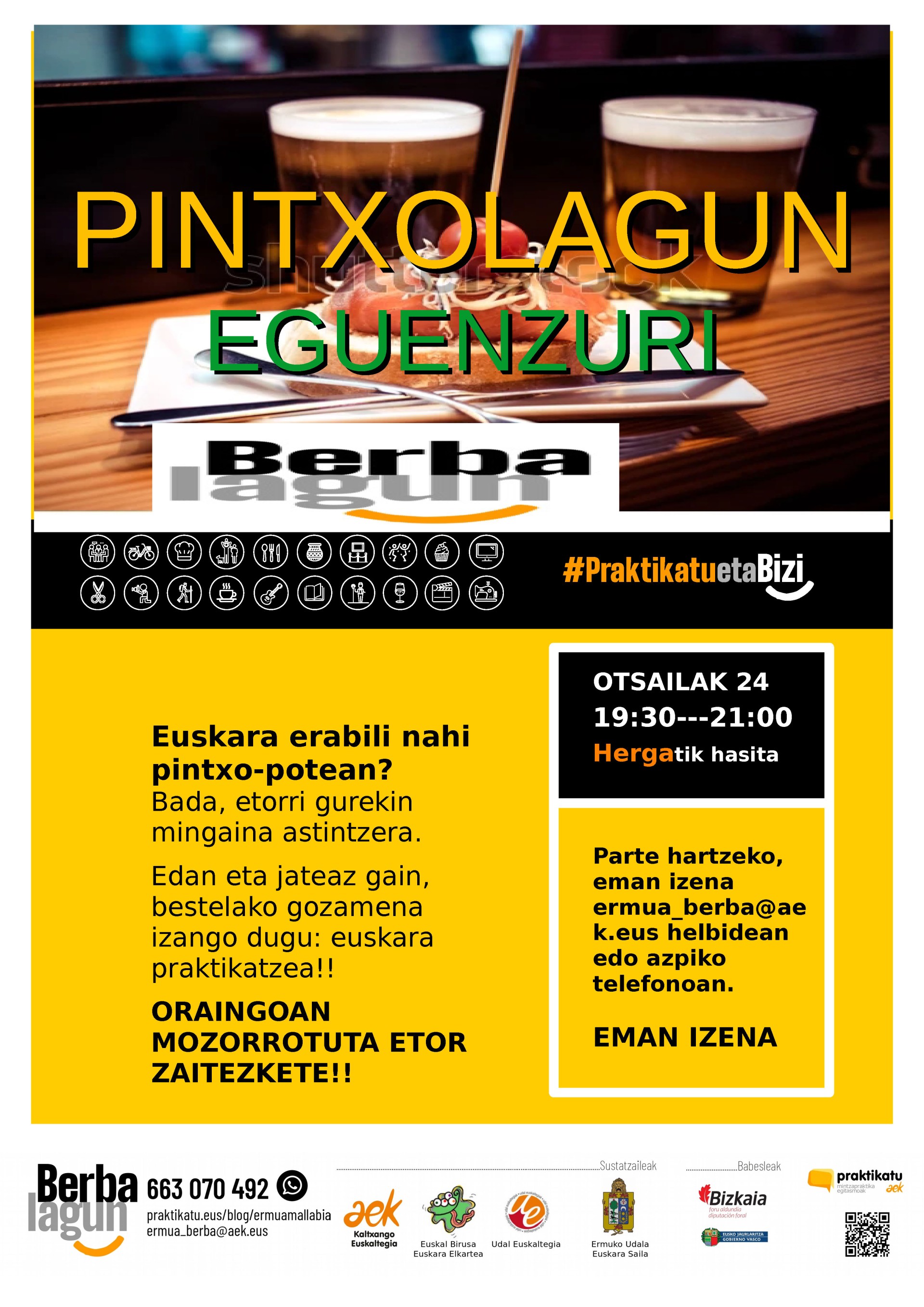 Otsaileko Pintxolagun jardueraren kartela