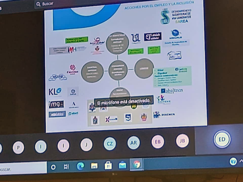 Pantalla compartida con logos de agentes