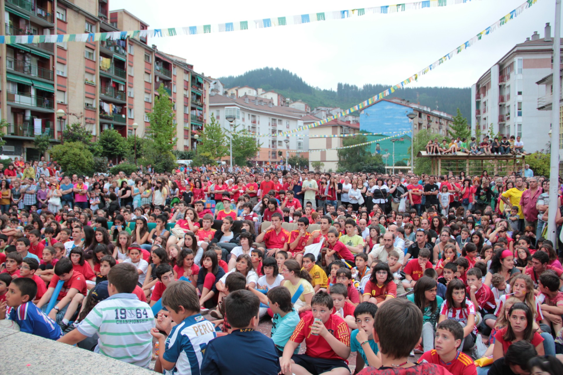 Retransmisión de la final de la Copa del Mundo 2010, entre Holanda-España en San Pelayo de Ermua