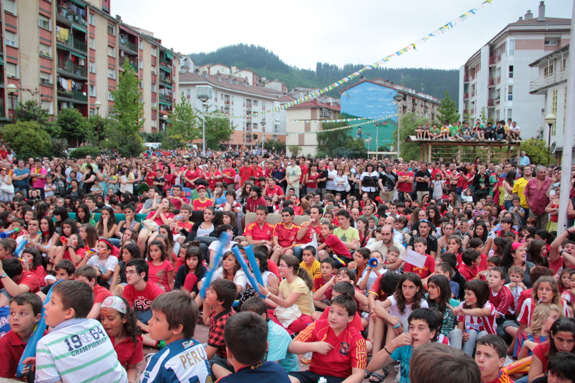 Retransmisión de la final de la Copa del Mundo 2010, entre Holanda-España en San Pelayo de Ermua