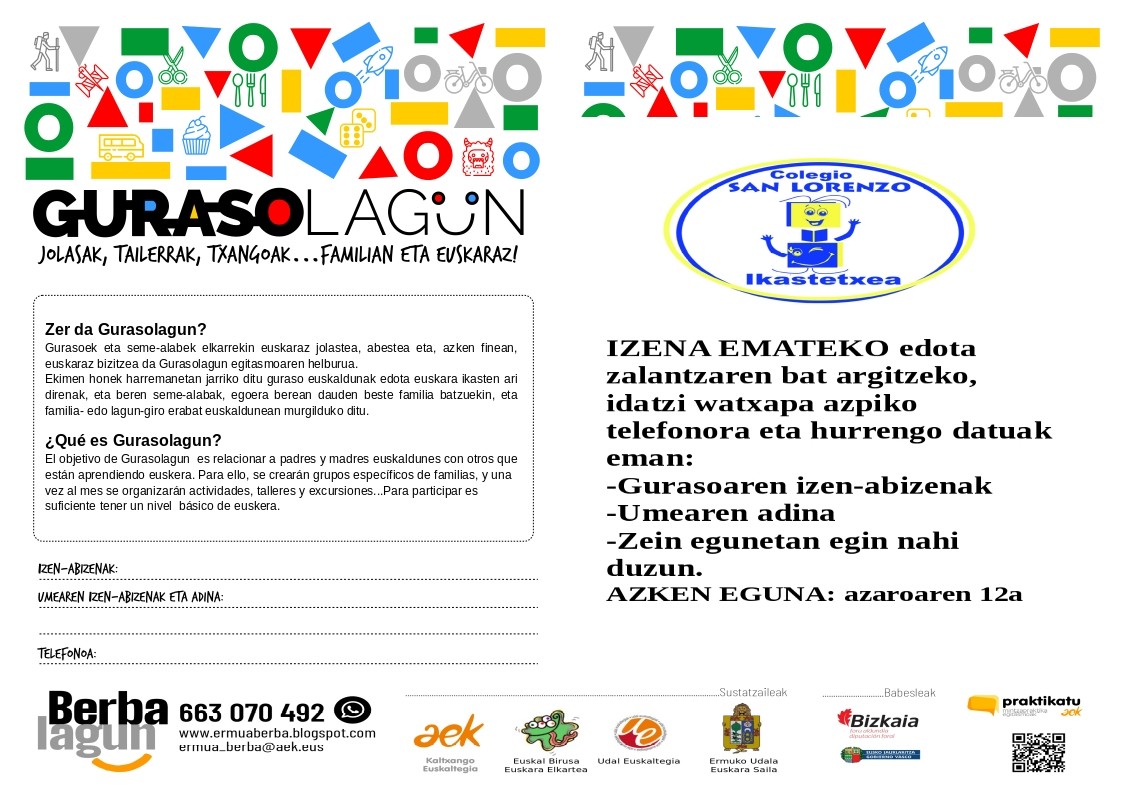 Sallabente ikastetxera bidalitako agiria